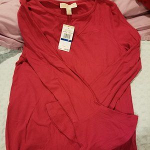Michael Kors Bell Sleeve Top Pink XL